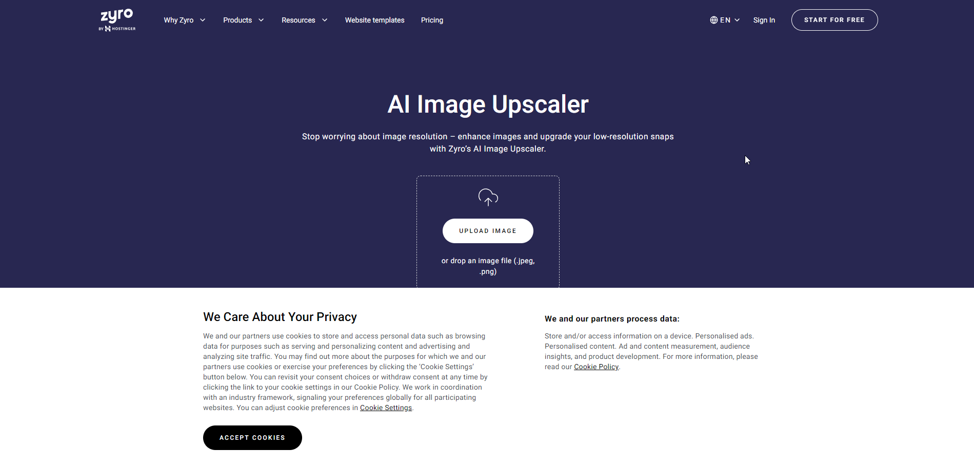 Zyro AI Image Upscaler