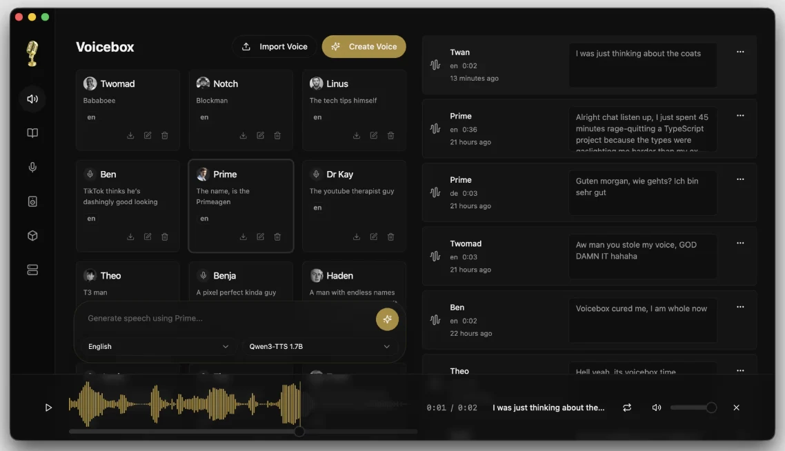 ElevenLabs 平替？Voicebox：开源的本地语音生产基础设施